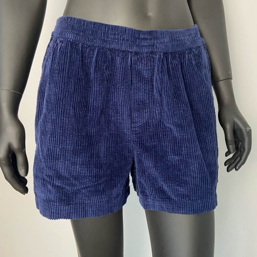 Women's Blue Corduroy Shorts